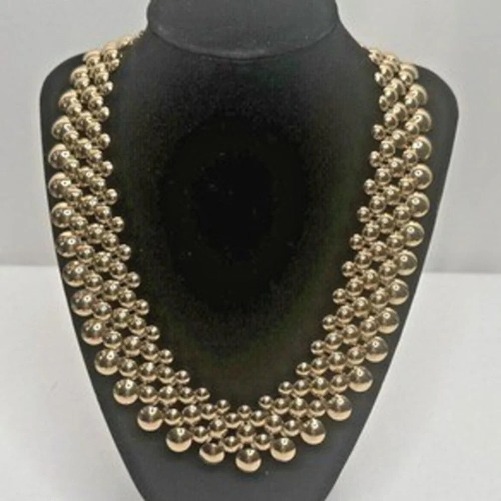 Vintage Necklace Choker 80's Style Collar SHB‎ Gold Tone Adjust 18